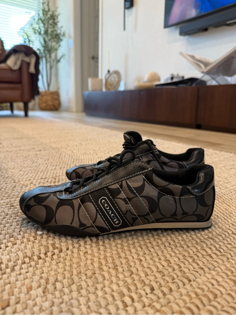 🖤 VINTAGE Y2K COACH KIRBY Black Monogram Sneakers 🖤
